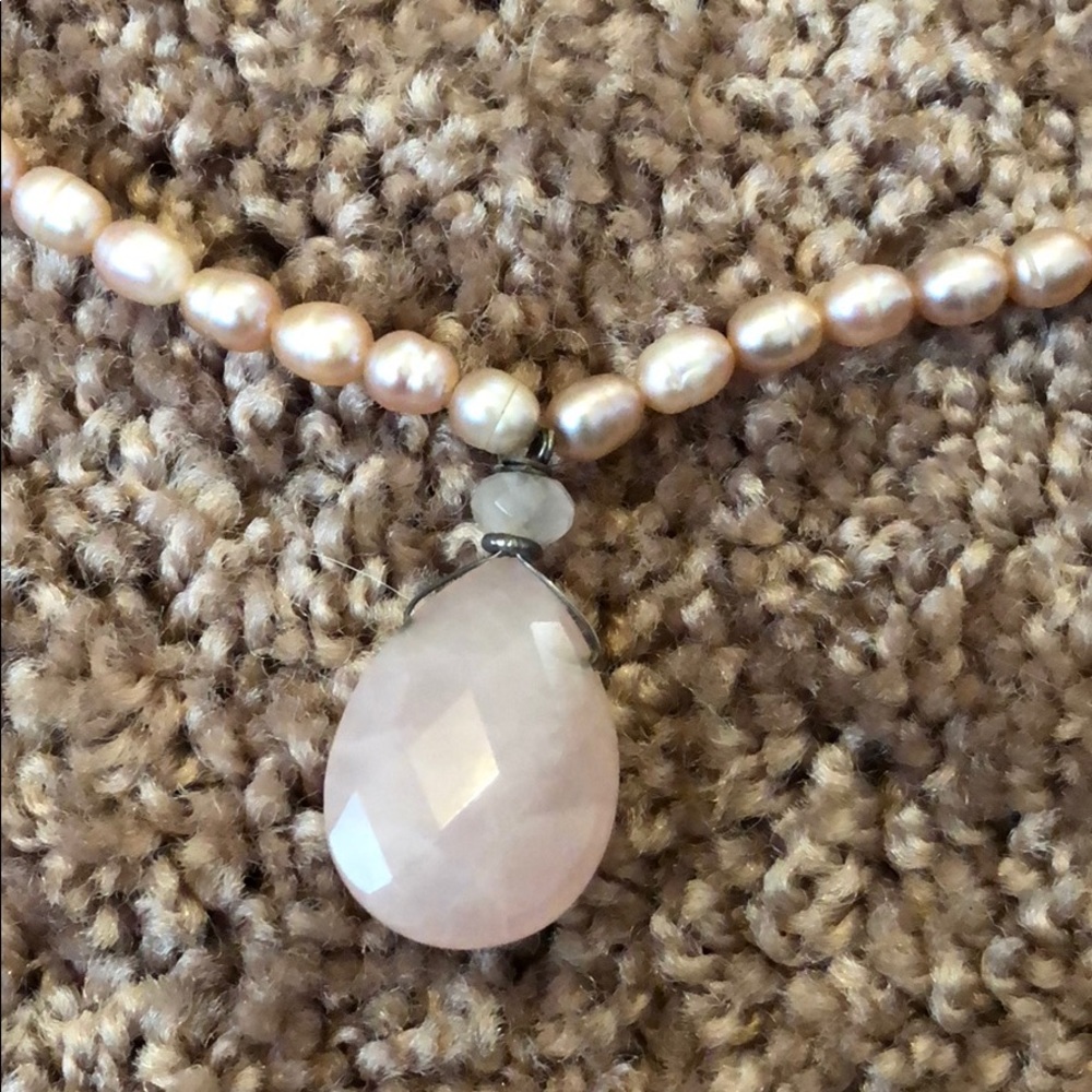 Pink pearl necklace